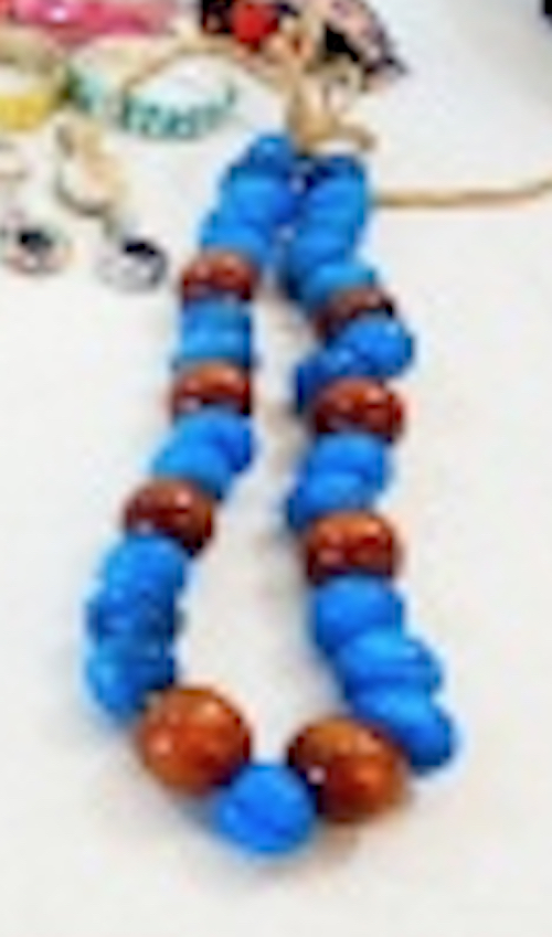 ACRYLIC & LUCITE - 1970s Blue Chunk Beads